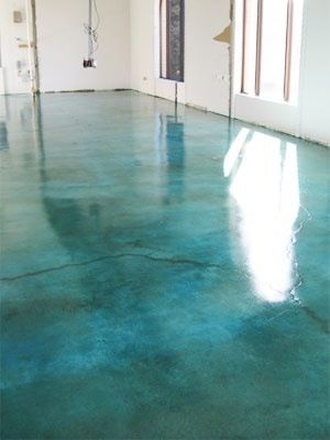 polished and coloured concrete flooring